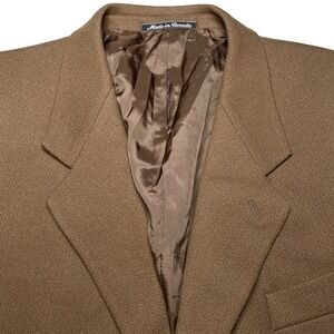 90s Mani Armani Sportcoat 46L 3B0V Wool Textured Camel Tobacco Brown 5483/1